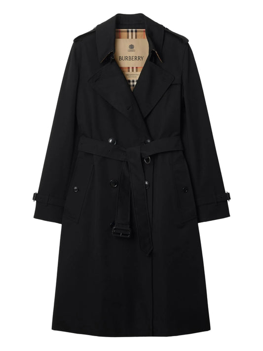 belted double-breasted trench coat