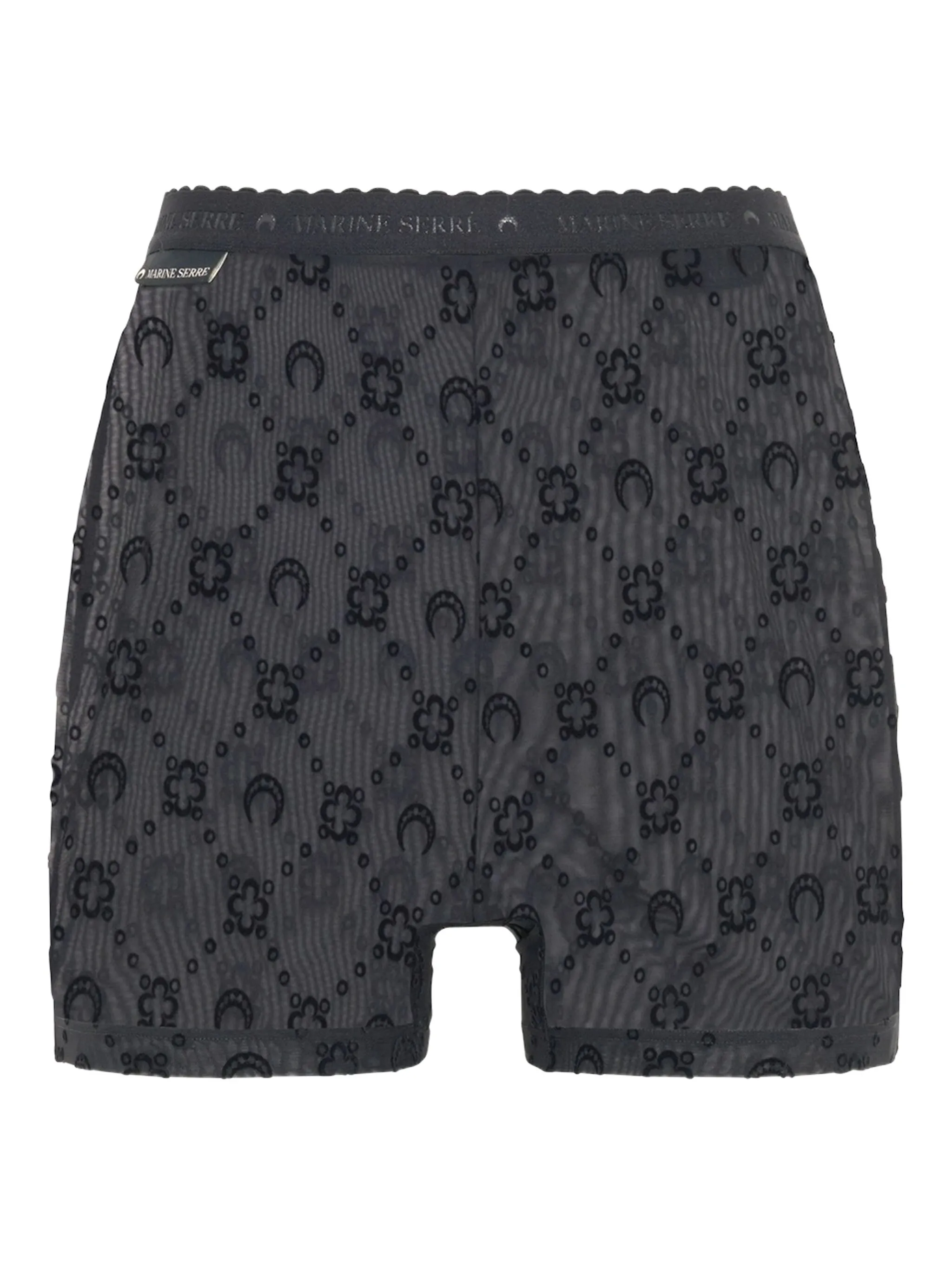 flock-print mesh shorts