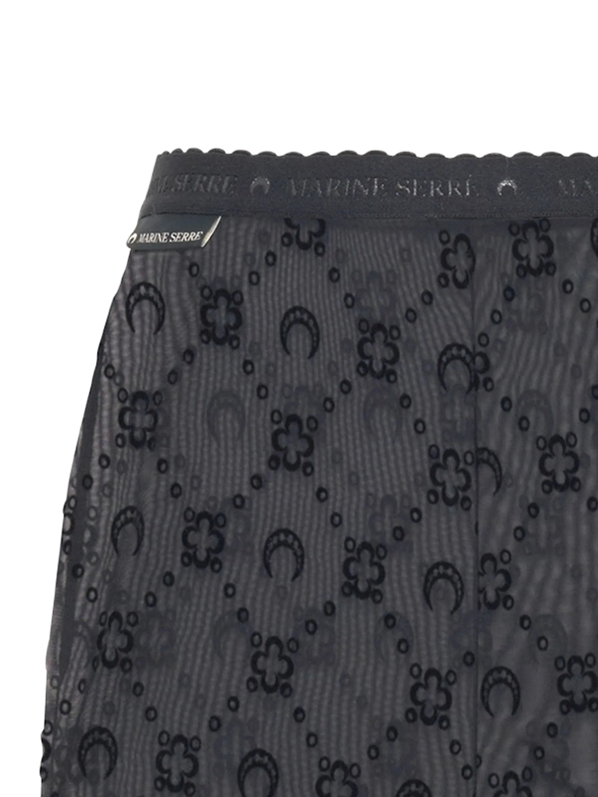 flock-print mesh shorts