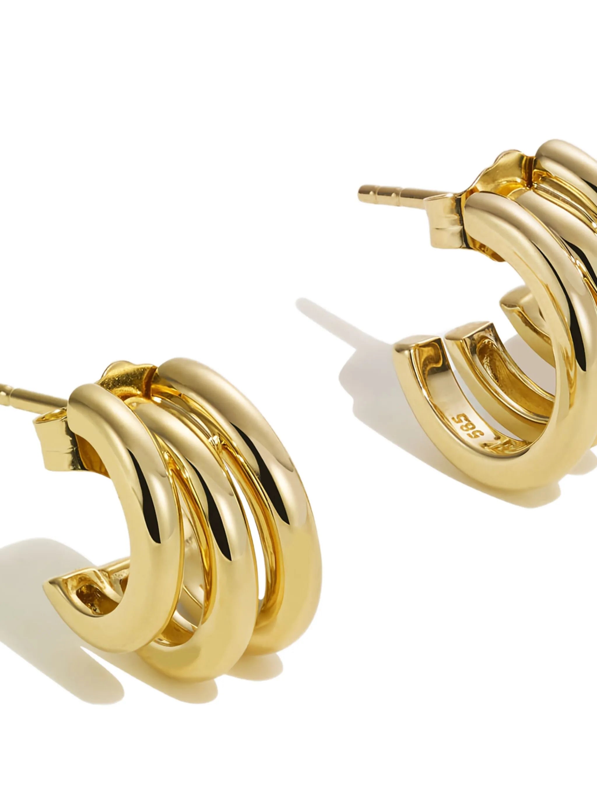 14K gold stack earrings