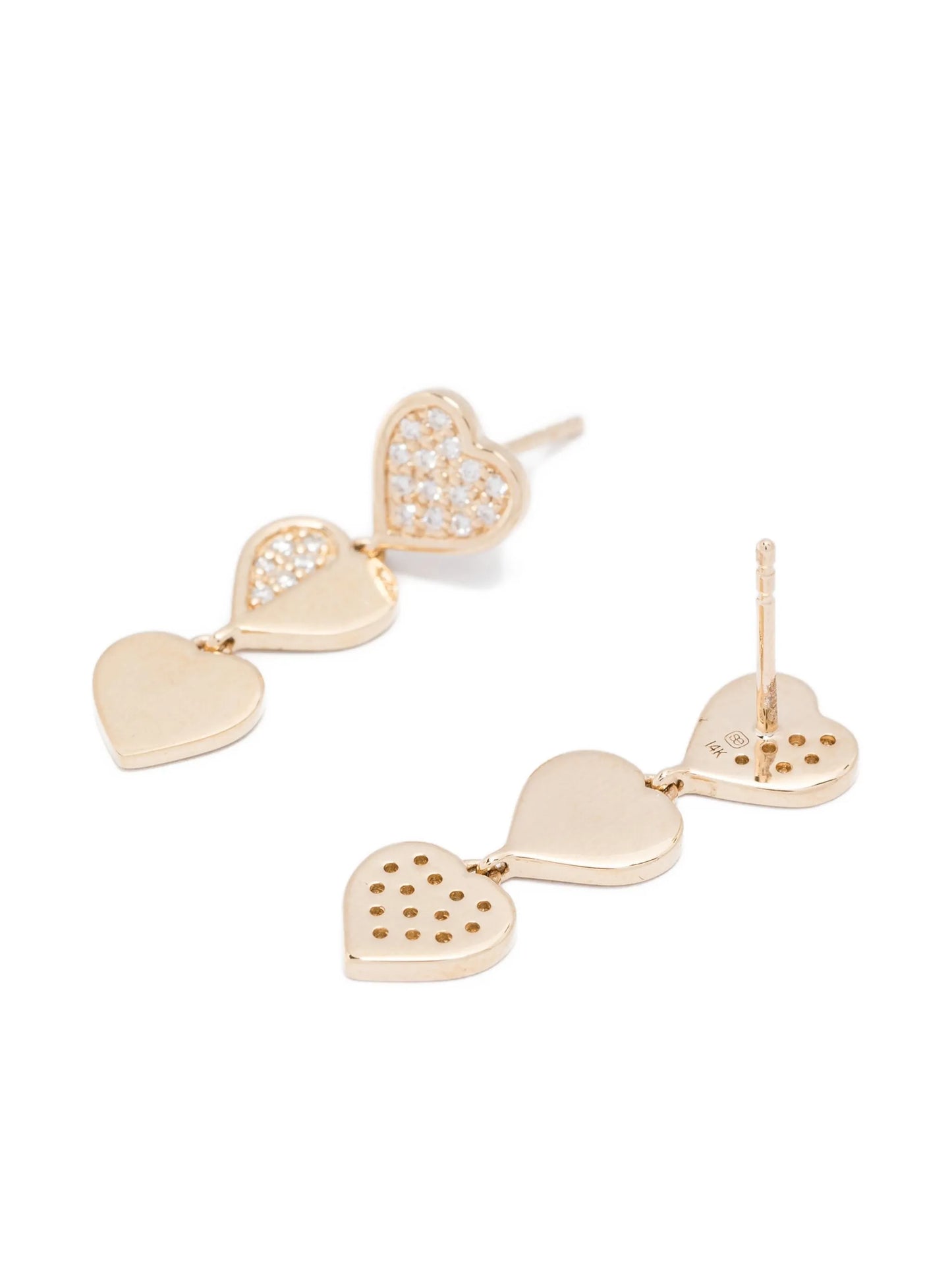 14CT yellow gold Heart earrings