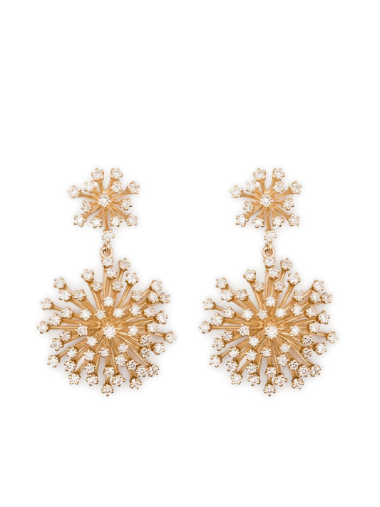 14CT yellow gold diamond earrings
