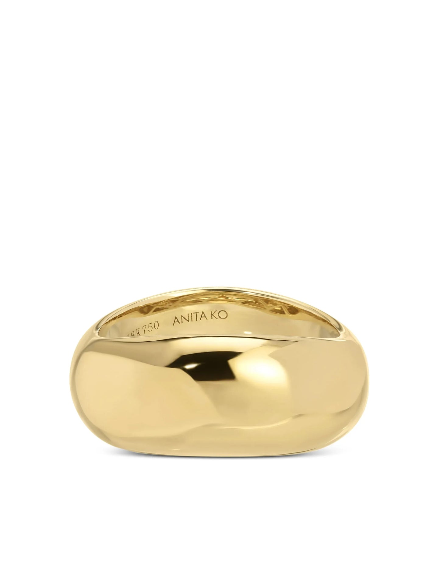 18CT yellow gold Celeste wave ring