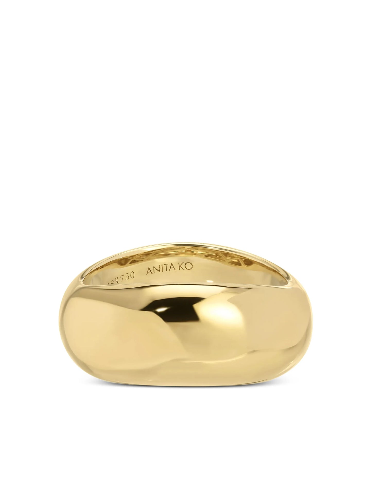 18CT yellow gold Celeste wave ring