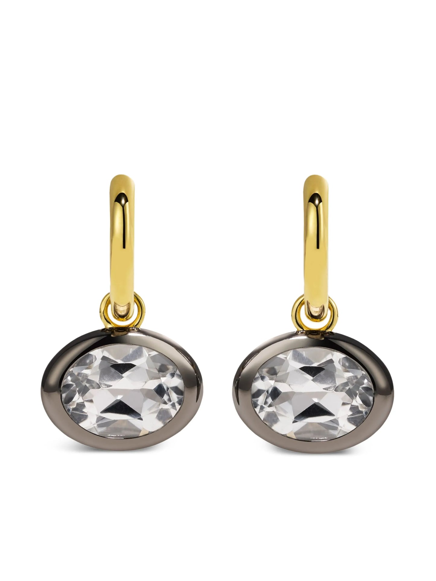 14CT yellow gold Orbit topaz hoops