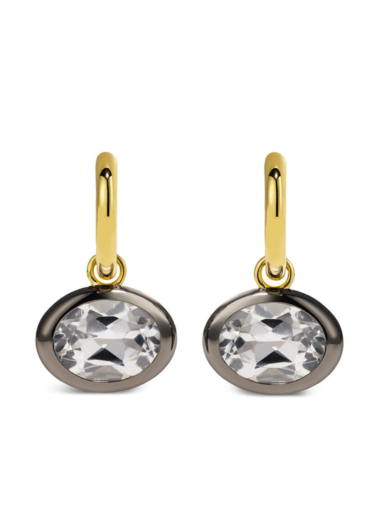 14CT yellow gold Orbit topaz hoops