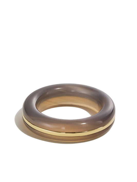 14K gold agate ring