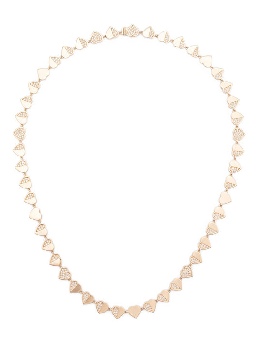 14CT yellow gold Heart Eternity necklace