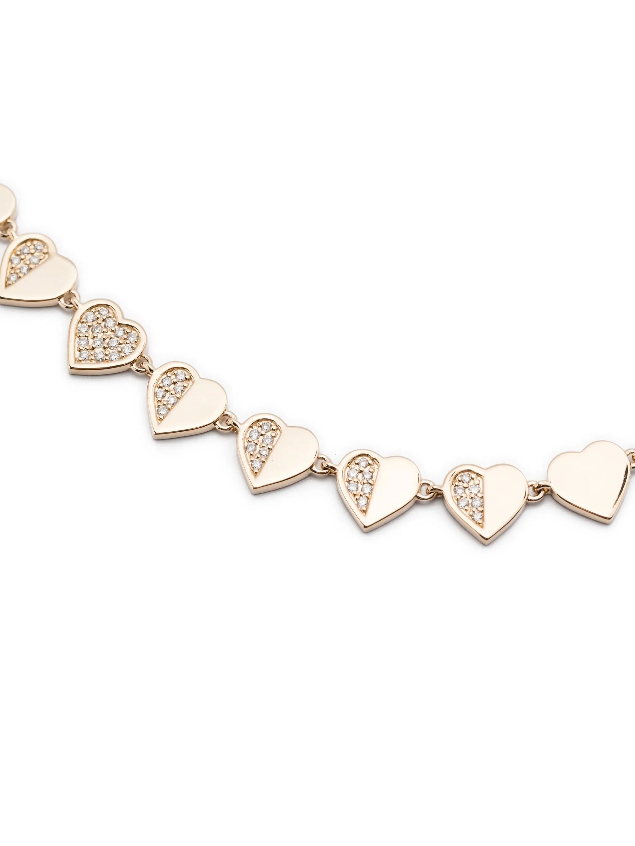 14CT yellow gold Heart Eternity necklace