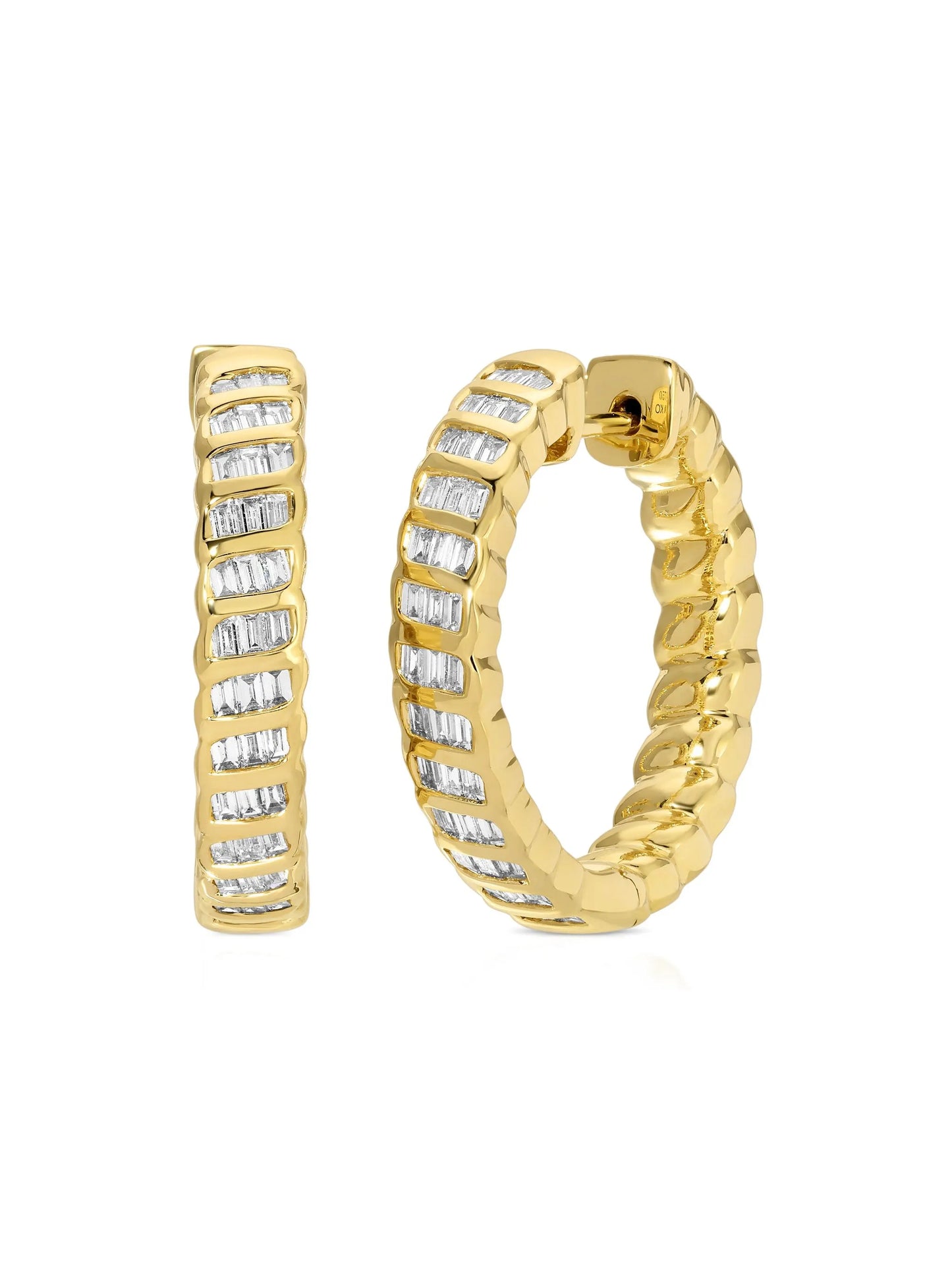 18CT yellow gold Zoe diamond hoops