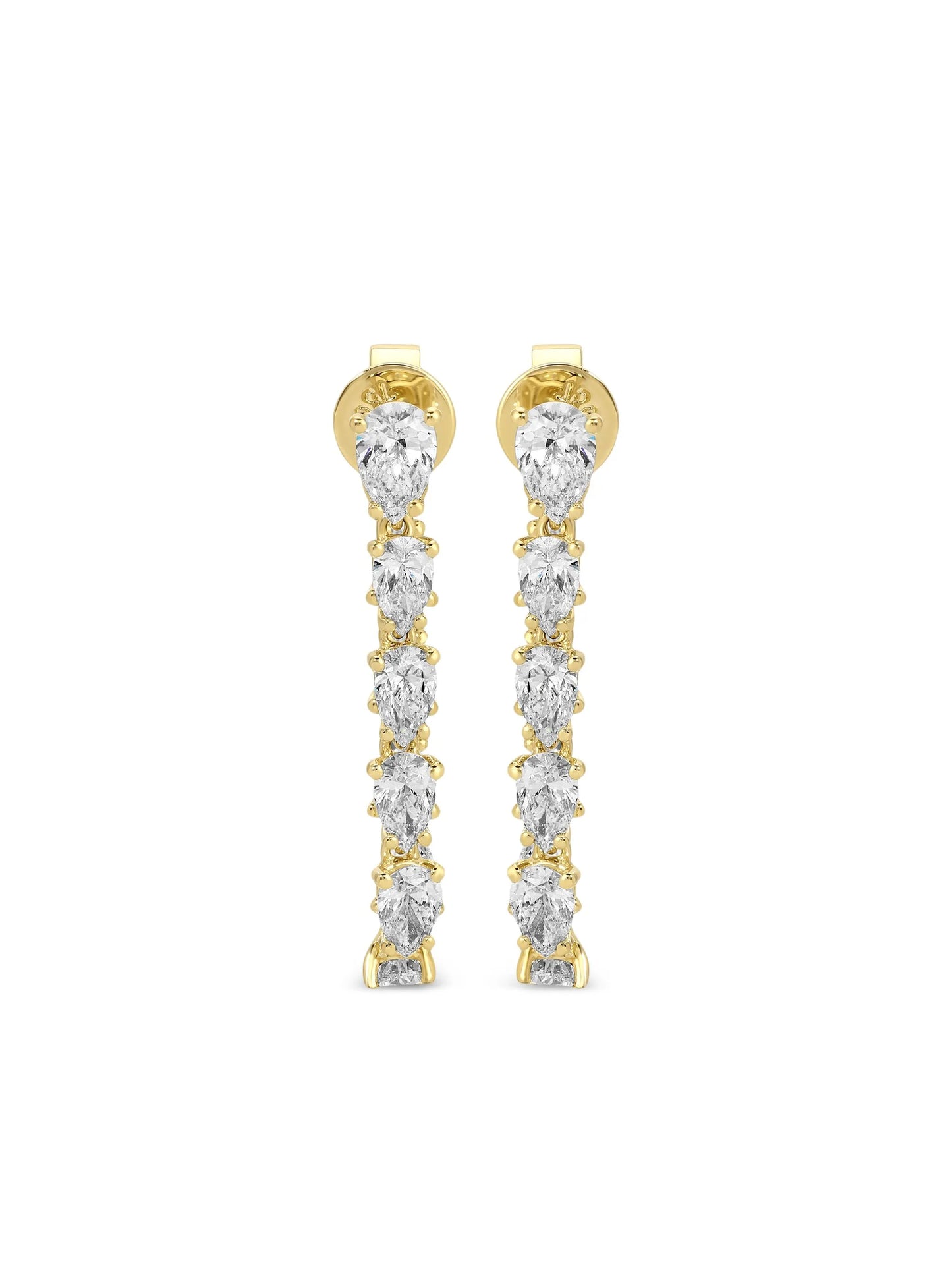 18CT yellow gold Caro diamond drop earrings
