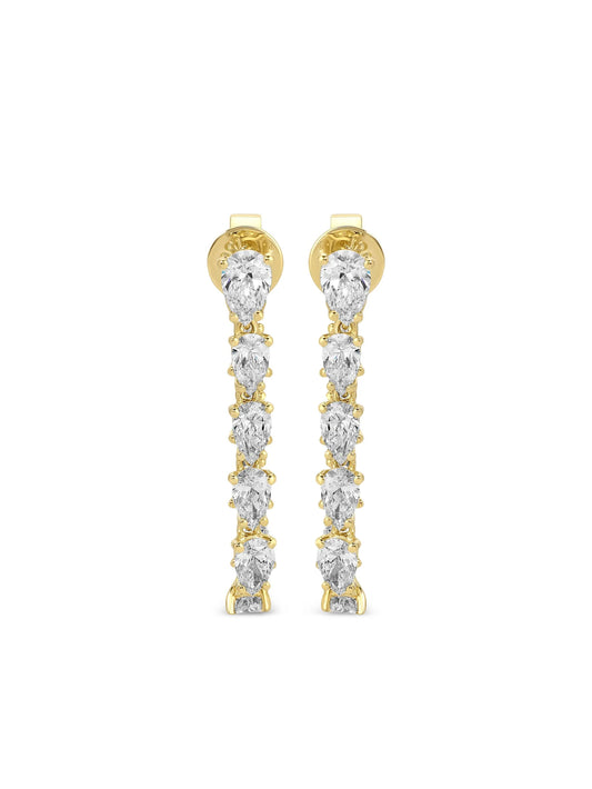 18CT yellow gold Caro diamond drop earrings