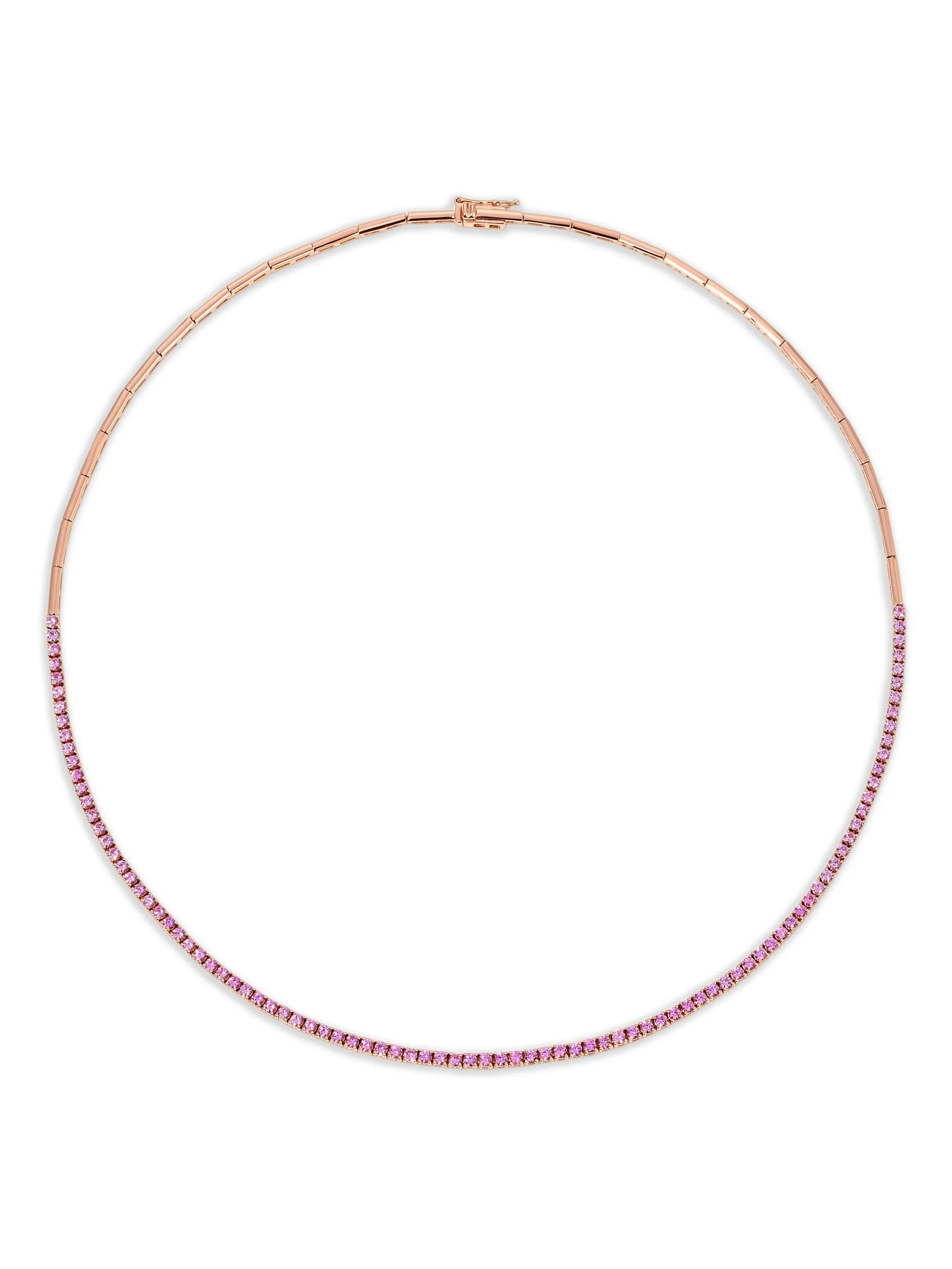 18CT rose gold pink sapphire necklace