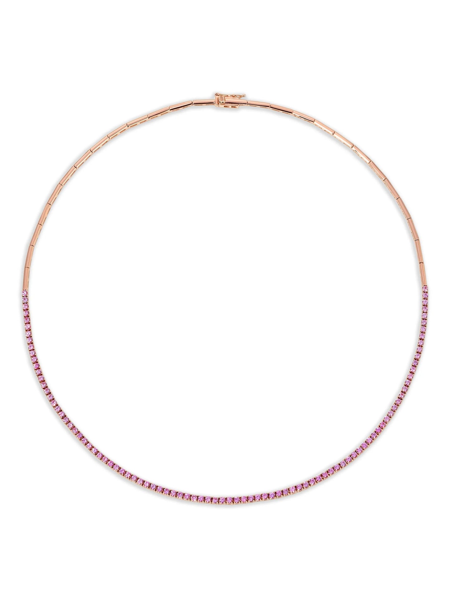 18CT rose gold pink sapphire necklace