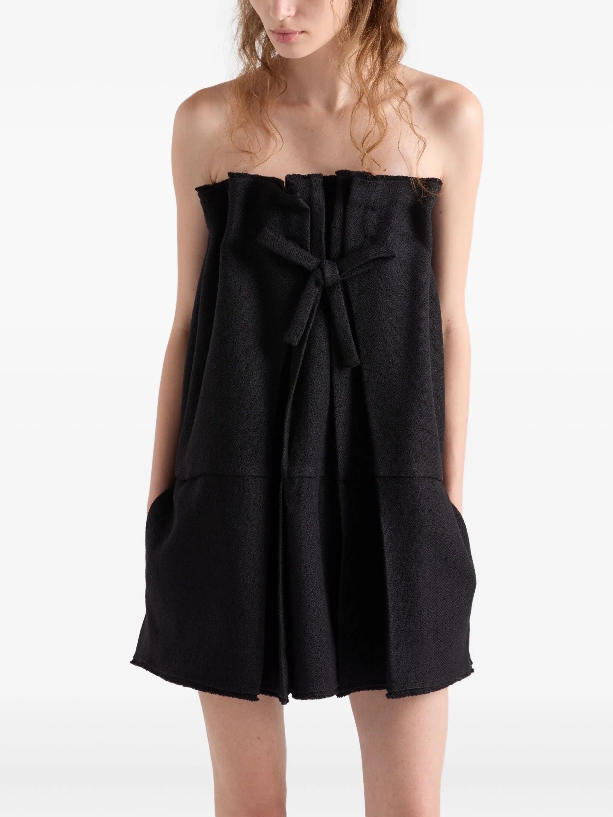 bow-detailed mini dress