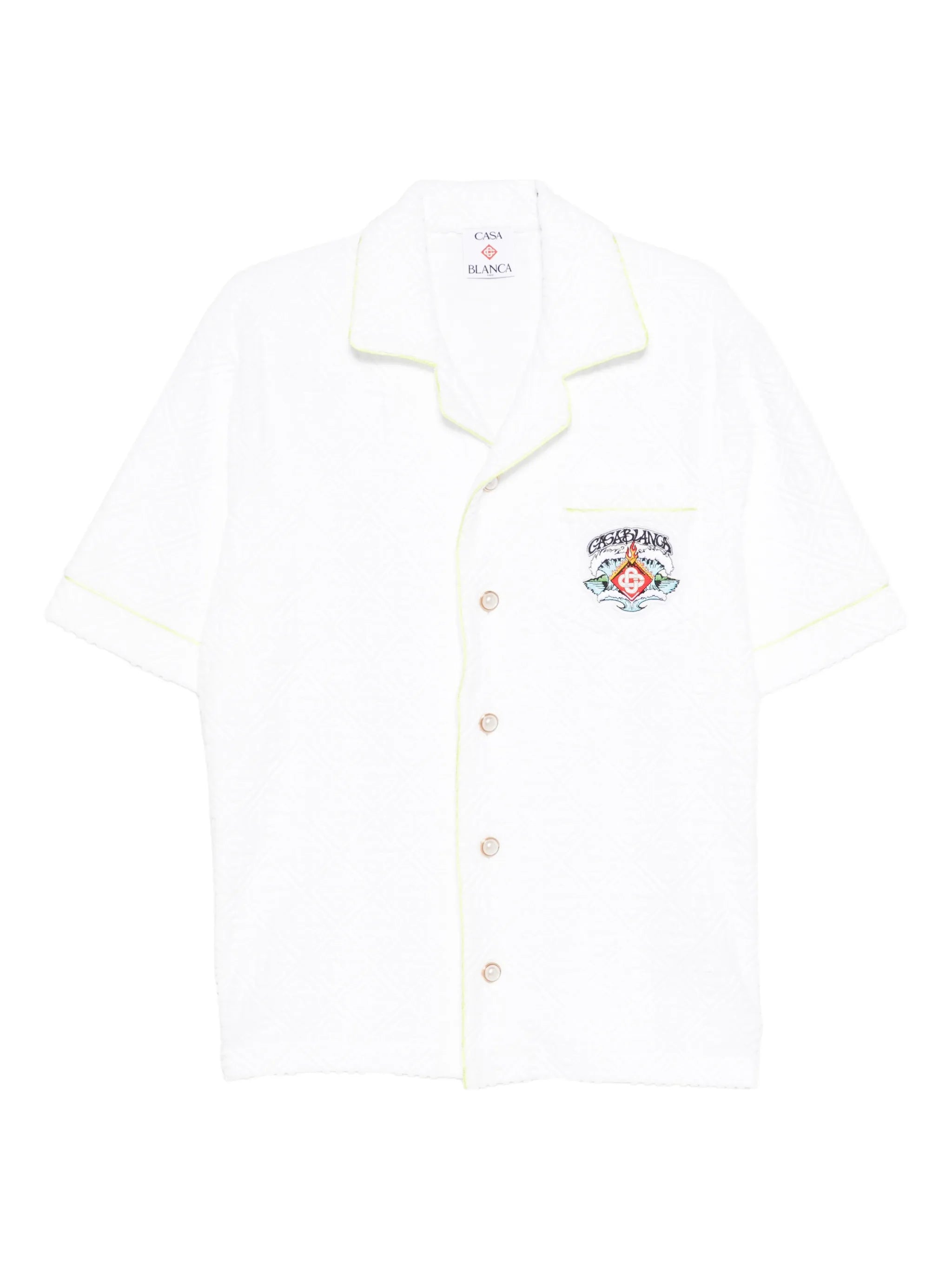 logo-patch terry-cloth shirt