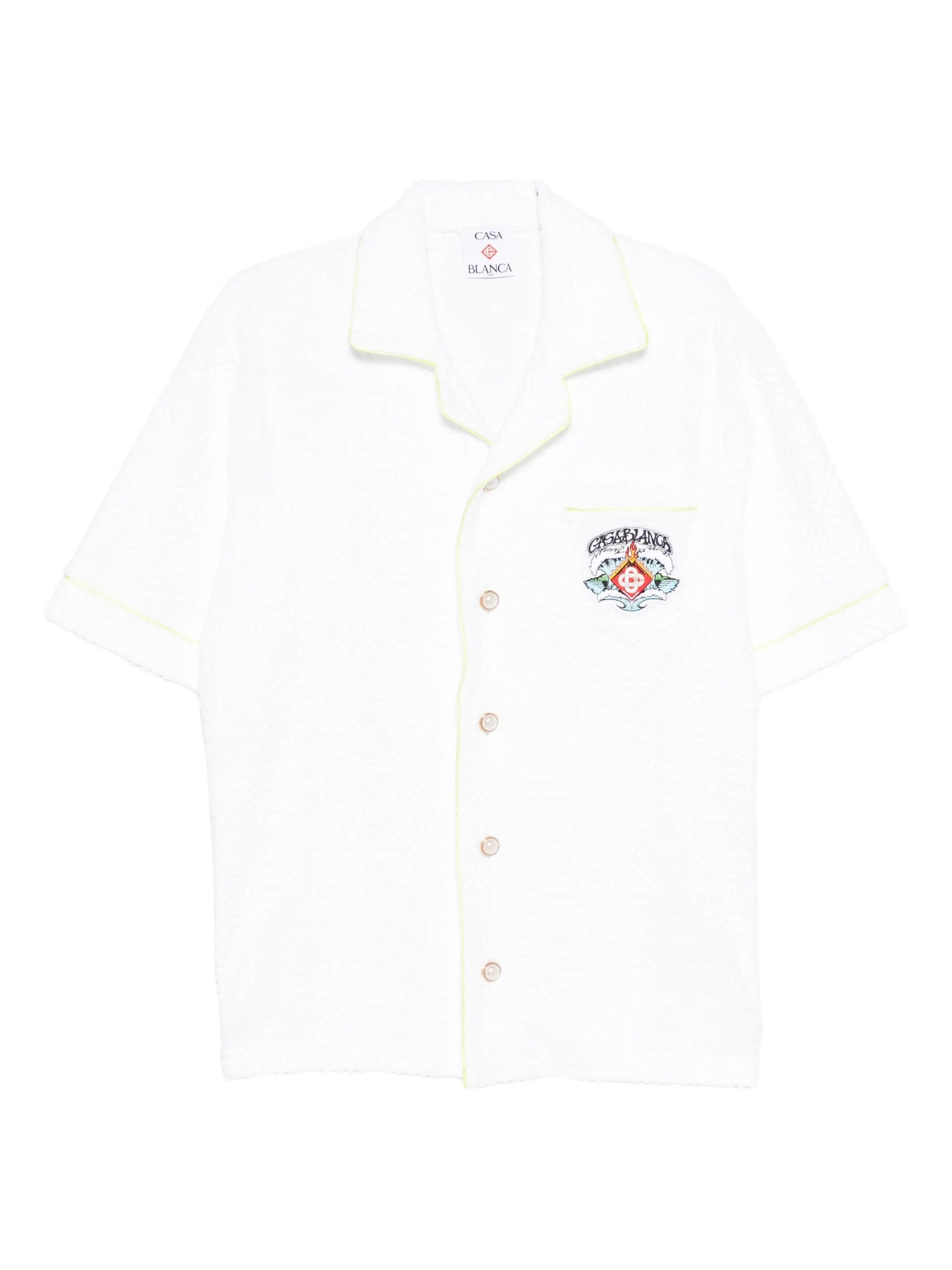 logo-patch terry-cloth shirt