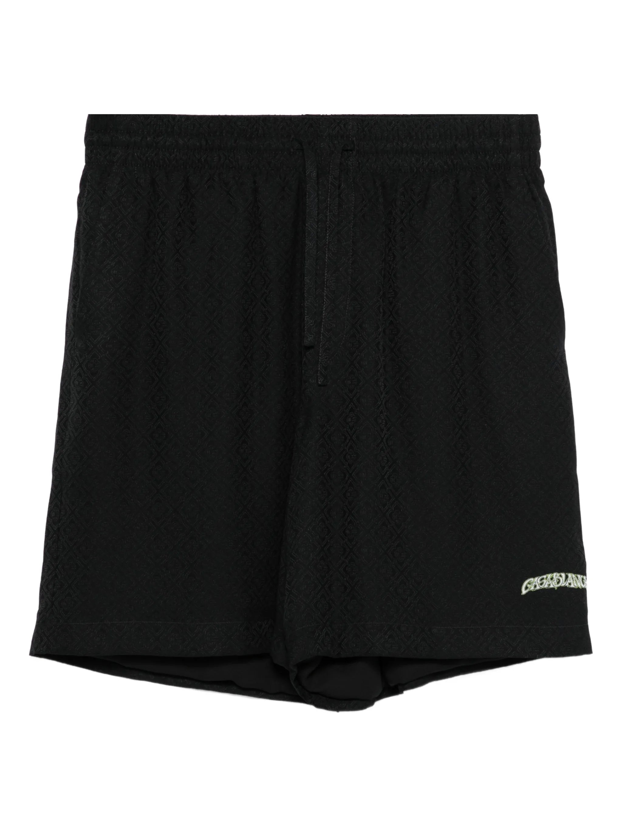 logo-print silk shorts
