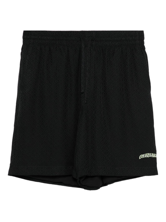 logo-print silk shorts
