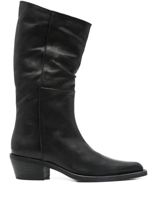 Clive leather pointed-toe boots