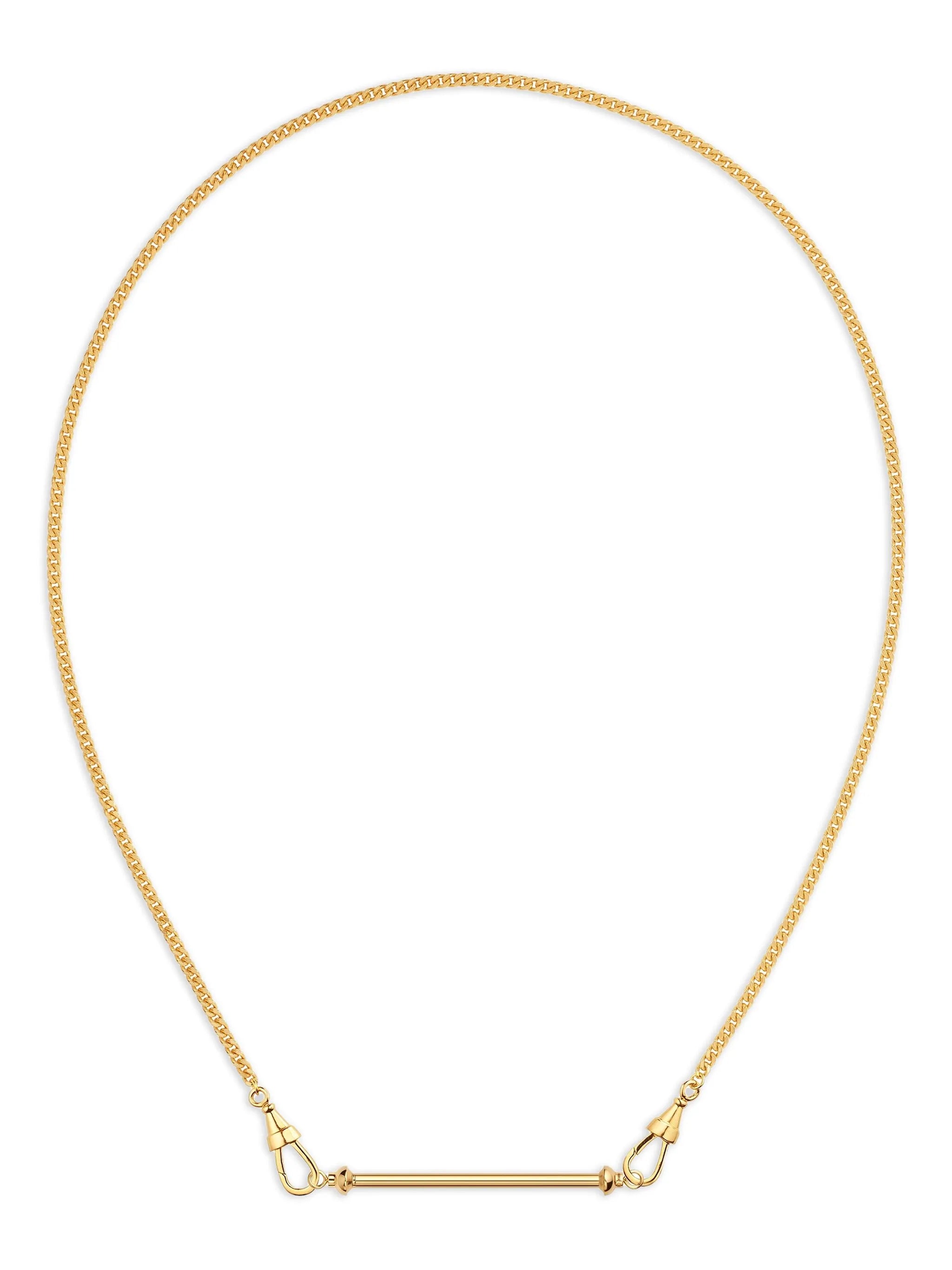 18CT gold mini Candy Cane Gourmette chain necklace