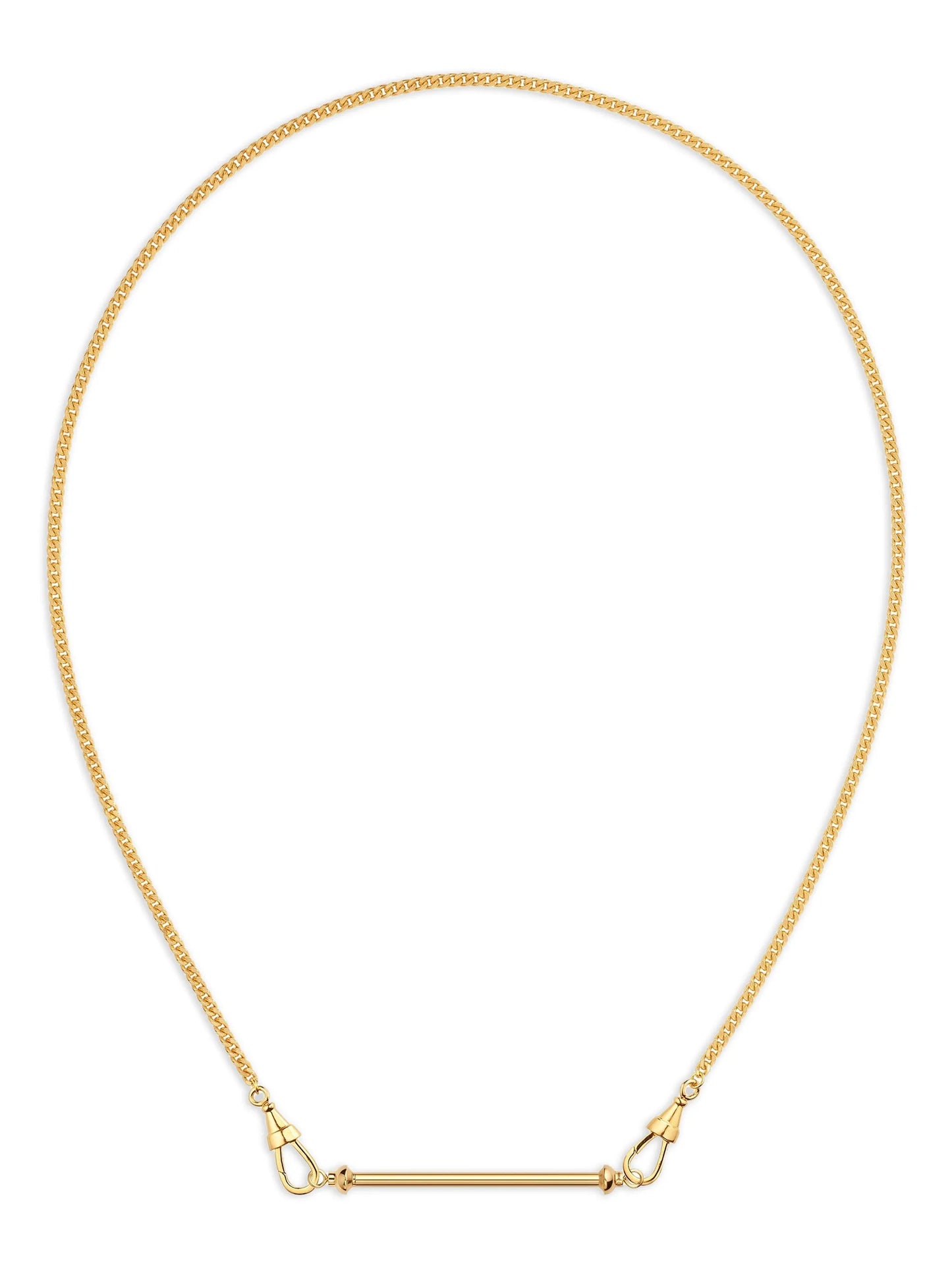 18CT gold mini Candy Cane Gourmette chain necklace