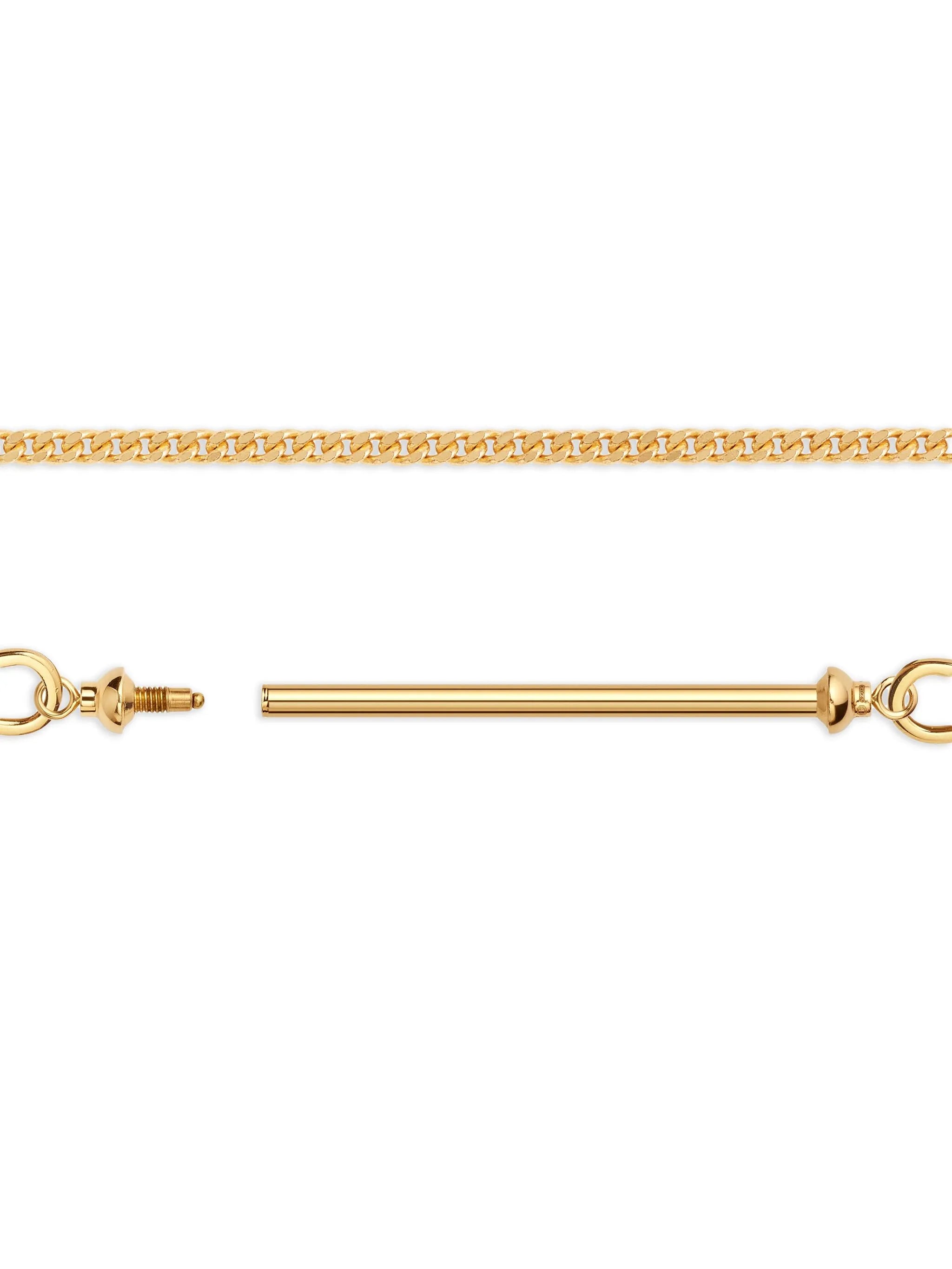 18CT gold mini Candy Cane Gourmette chain necklace