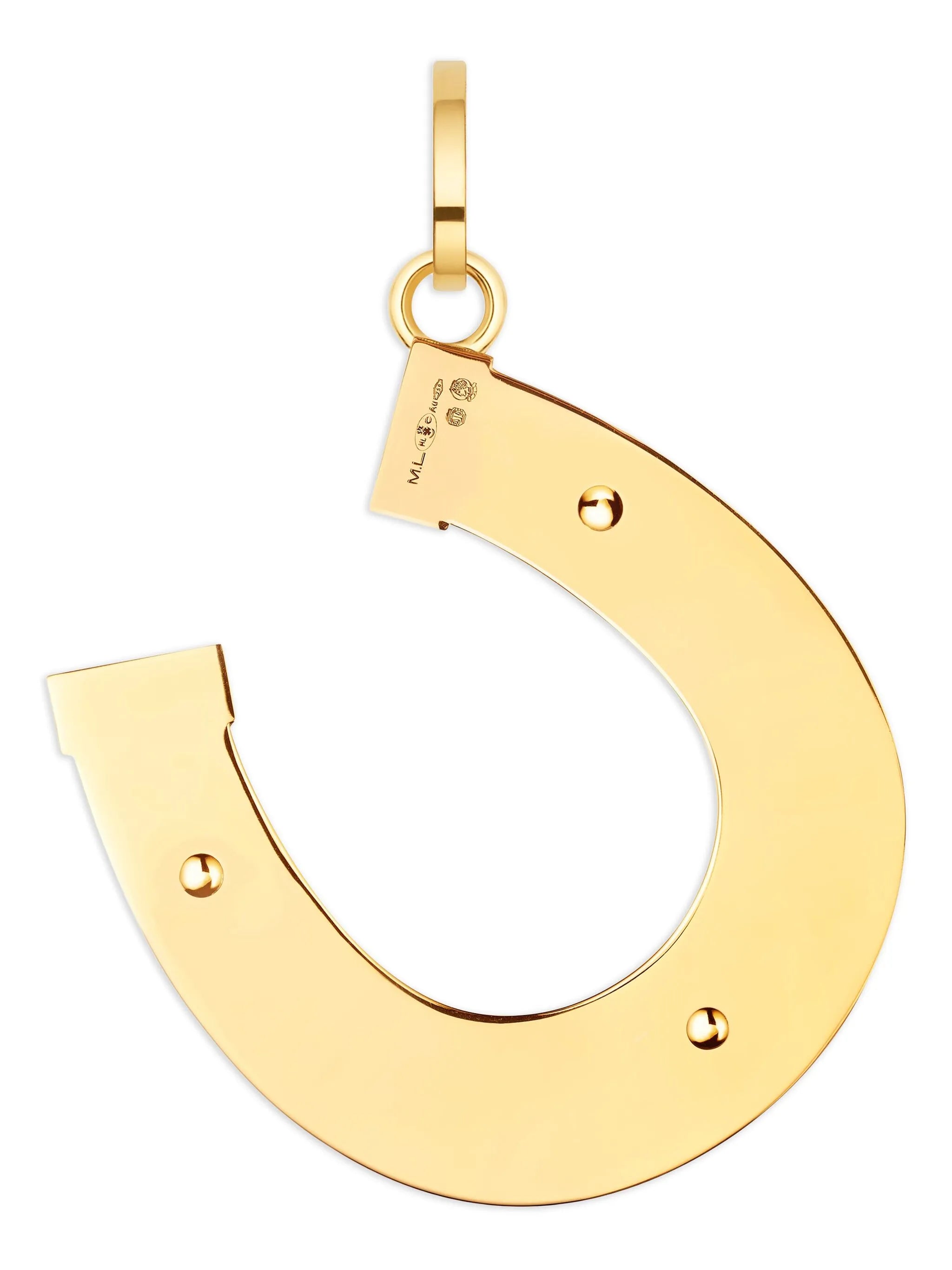 18CT yellow jumbo Bonne Chance ebony pendant