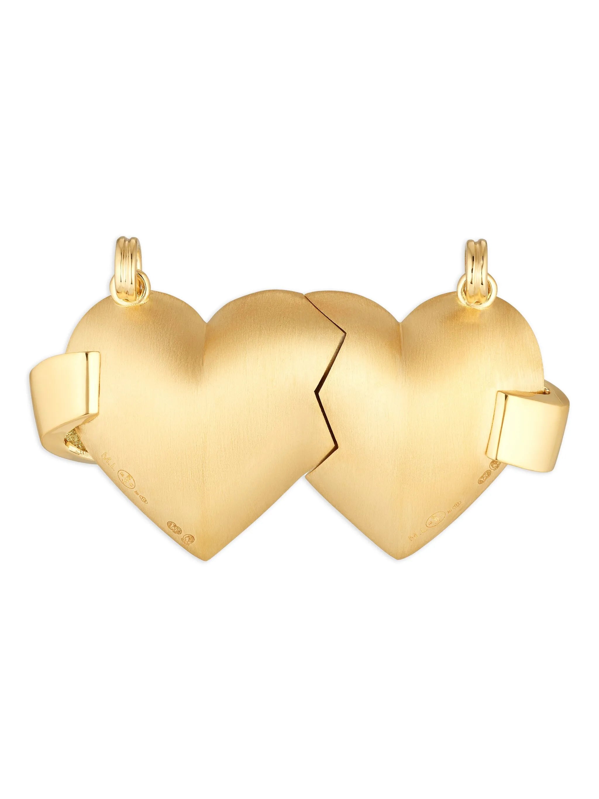 18CT gold Best Friends diamond hearts charms (set of two)