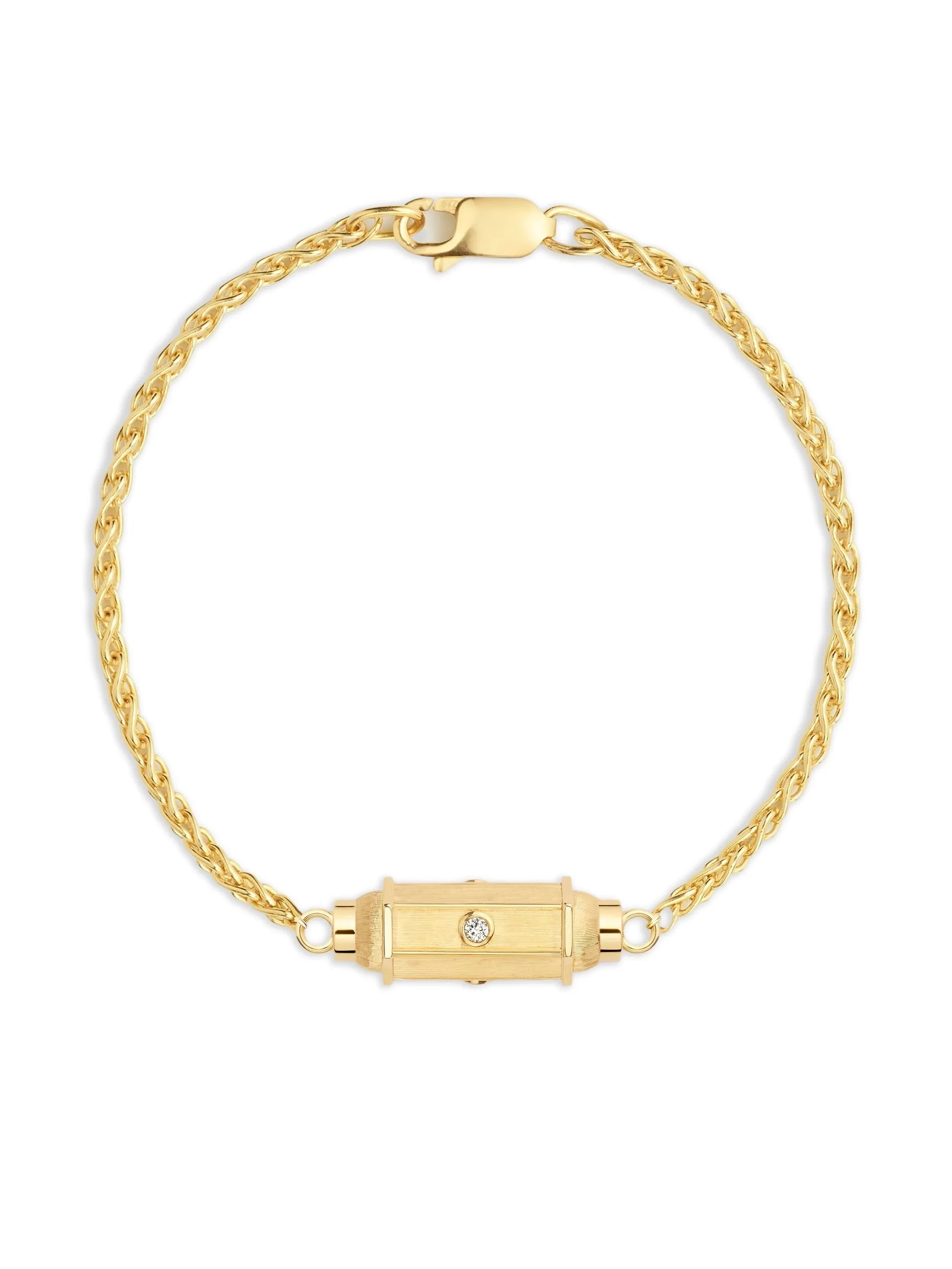 18CT yellow gold micro Coco diamond bracelet