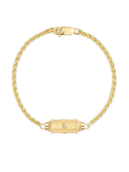 18CT yellow gold micro Coco diamond bracelet