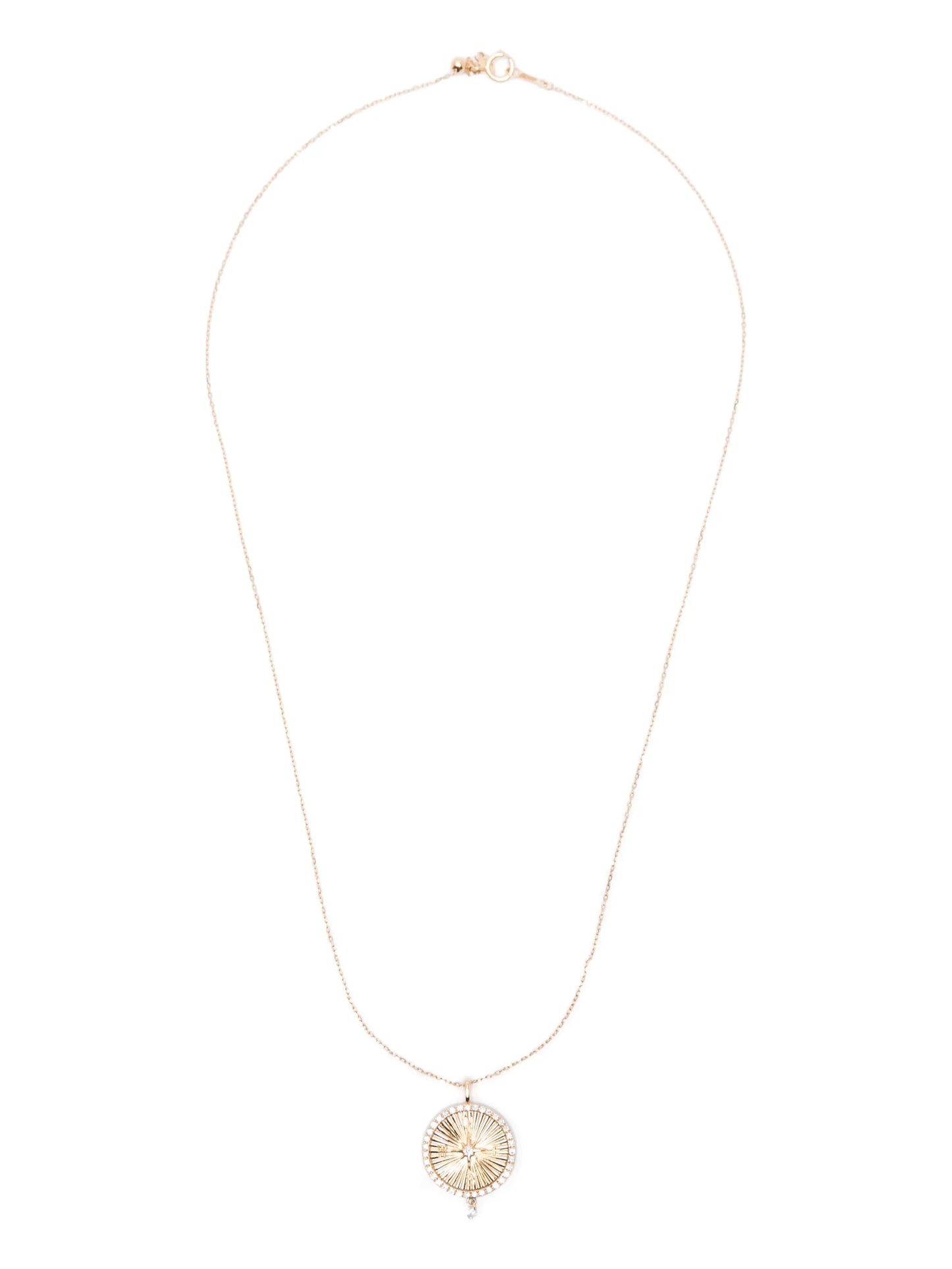 18K Yellow Gold compass diamond necklace