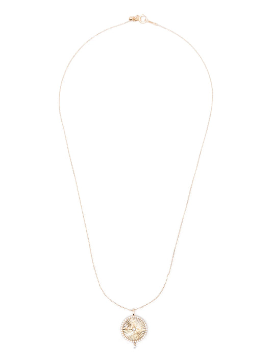 18K Yellow Gold compass diamond necklace