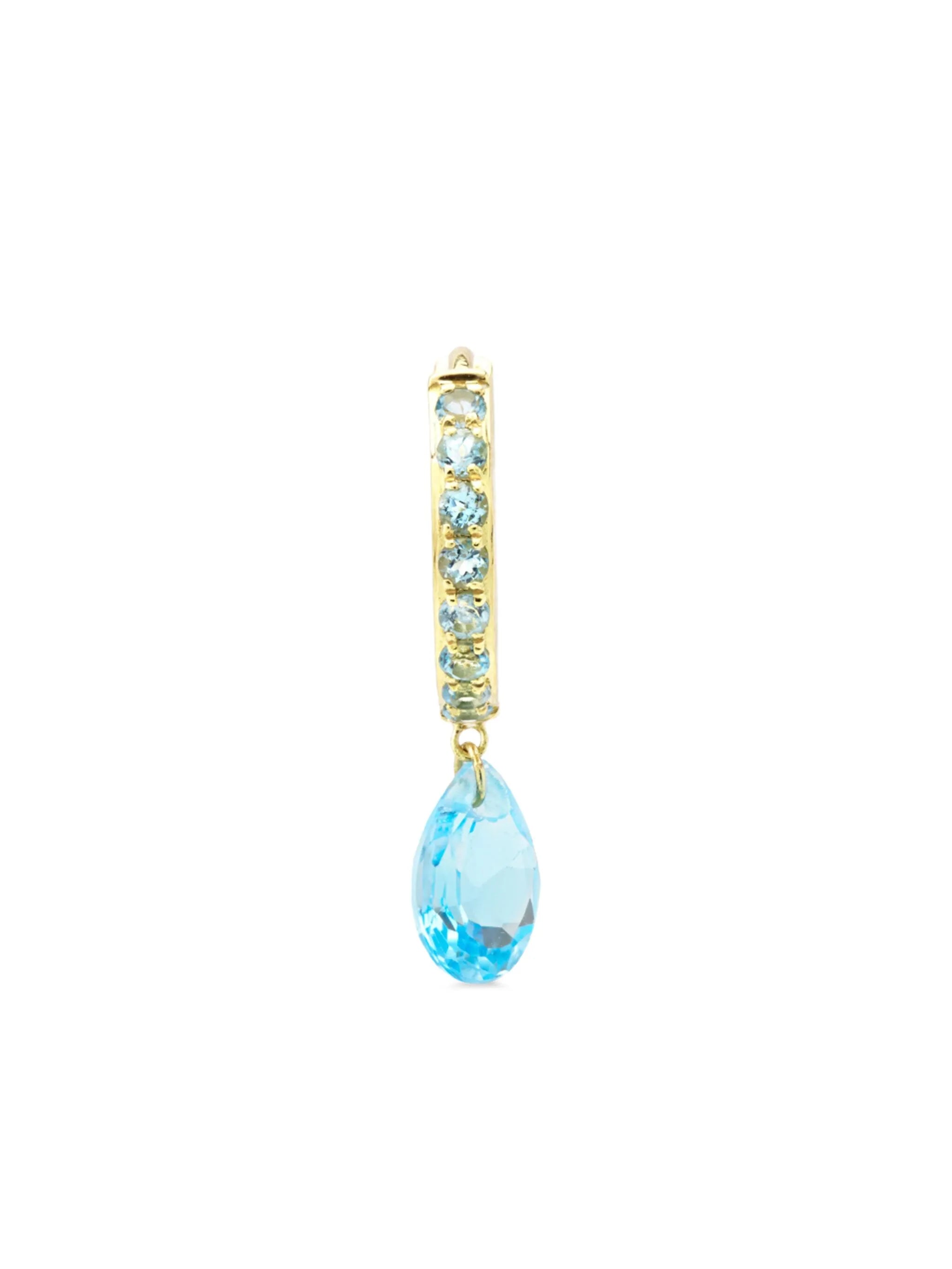 18CT yellow gold topaz single earring