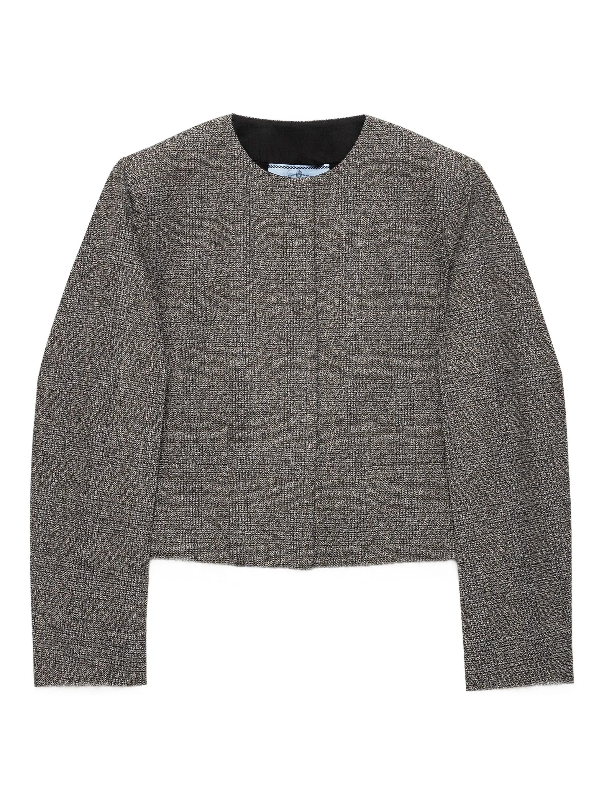 single-breasted Princes of Wales mouliné jacket