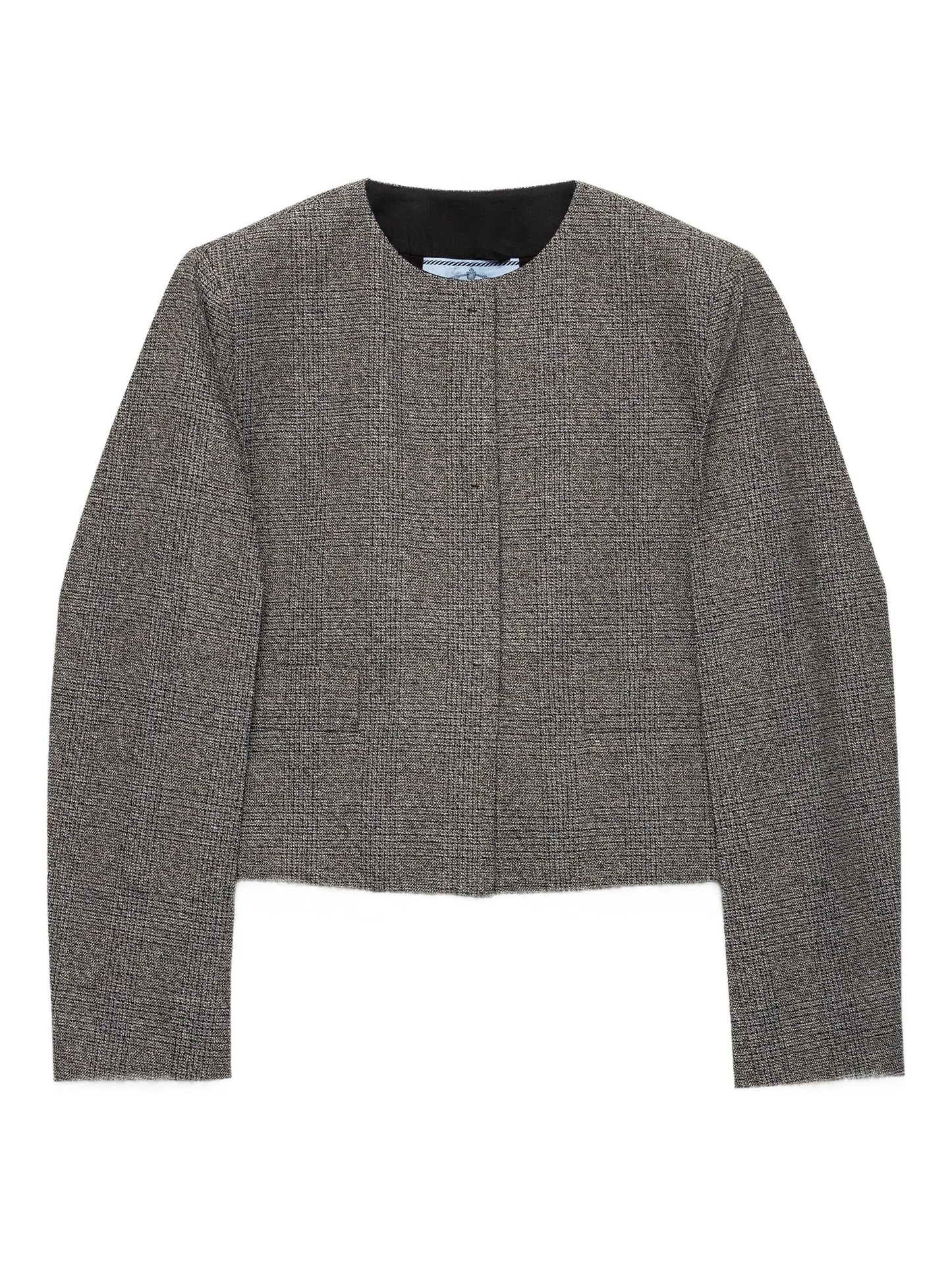 single-breasted Princes of Wales mouliné jacket