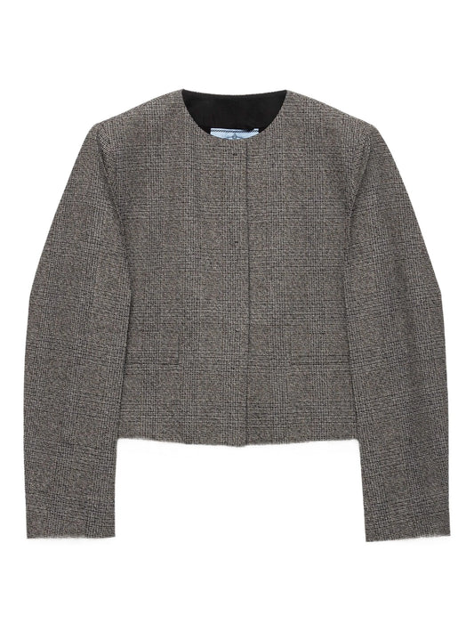 single-breasted Princes of Wales mouliné jacket