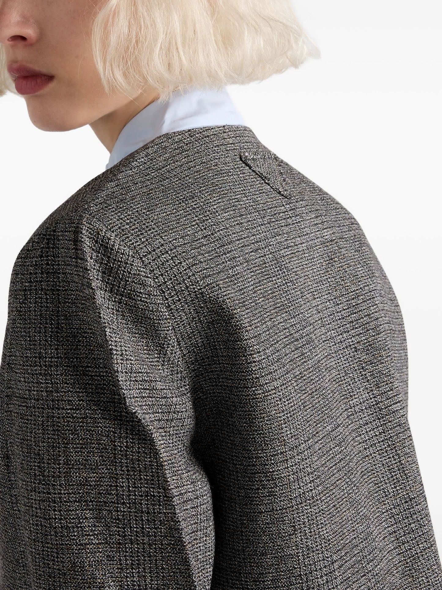 single-breasted Princes of Wales mouliné jacket