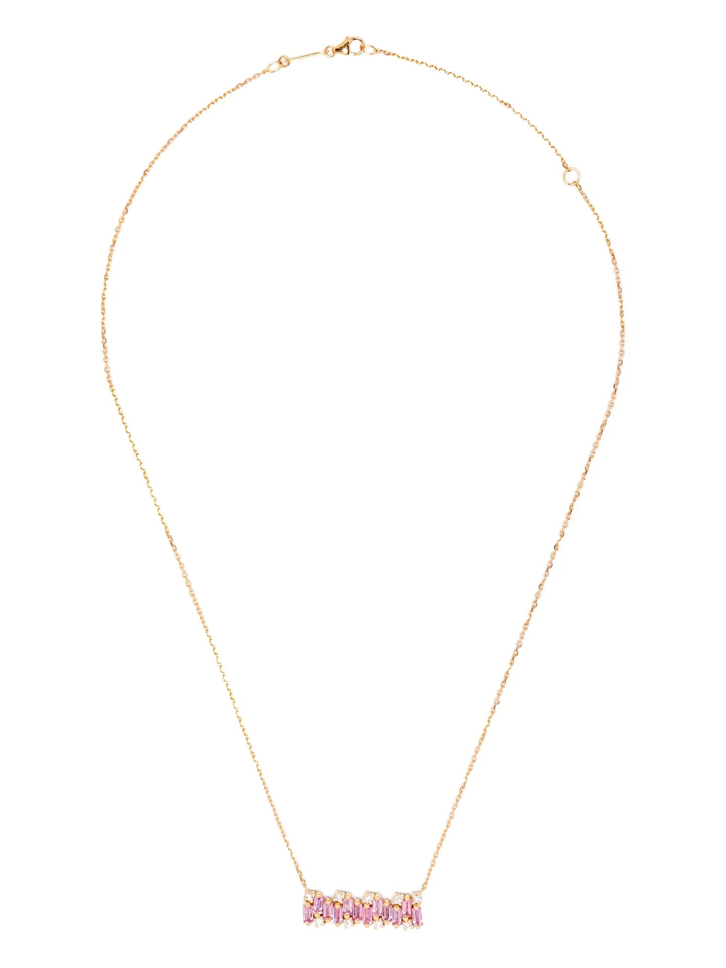 18CT rose gold pink sapphire pendant necklace
