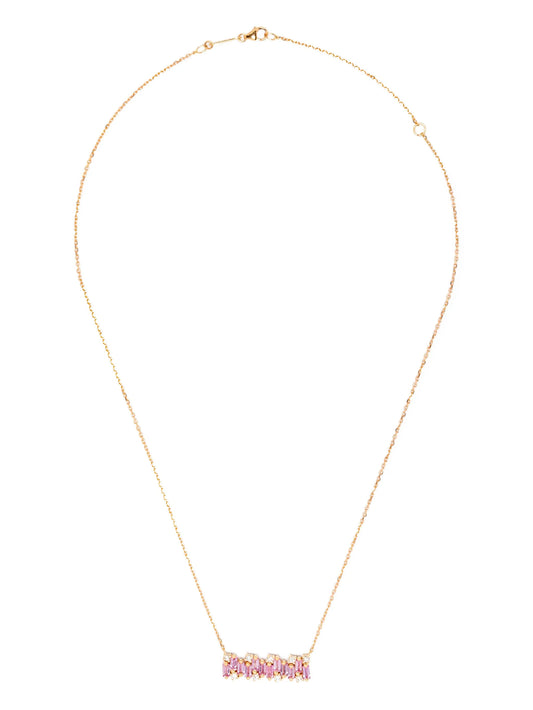 18CT rose gold pink sapphire pendant necklace