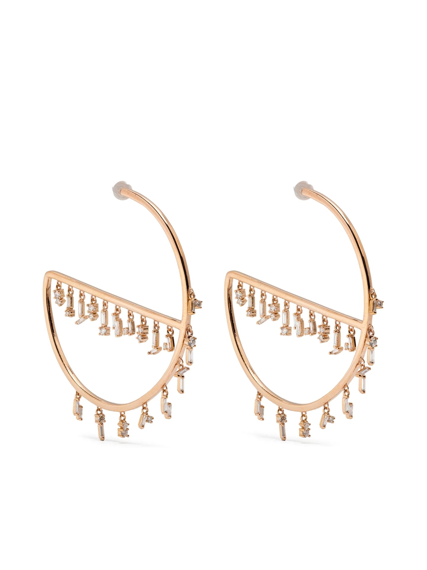 18CT yellow gold diamond hoop earrings