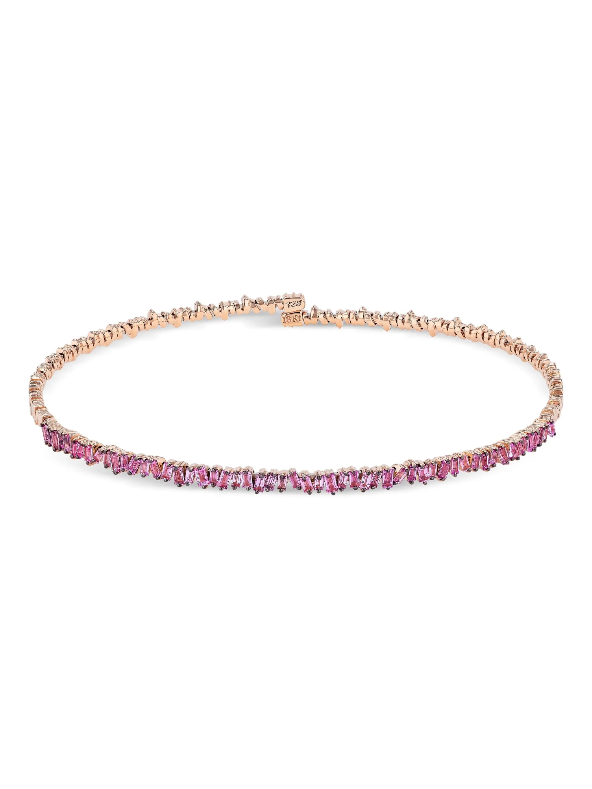 18CT rose gold pink sapphire choker