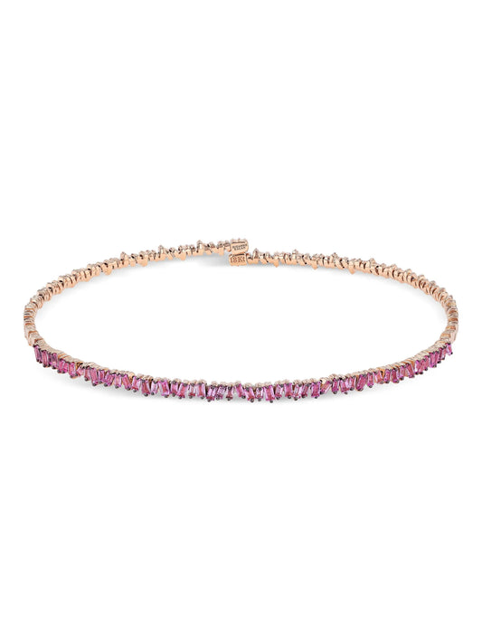 18CT rose gold pink sapphire choker