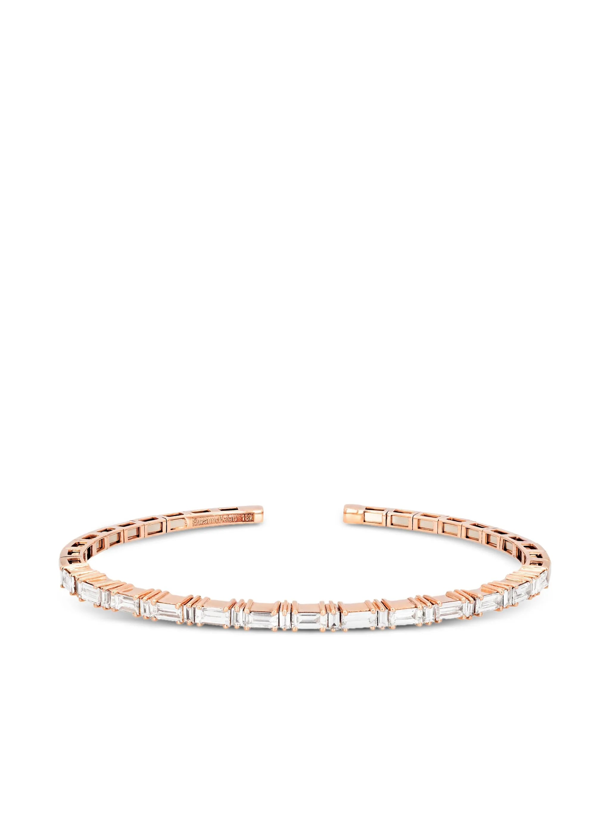 18CT rose gold diamond bangle
