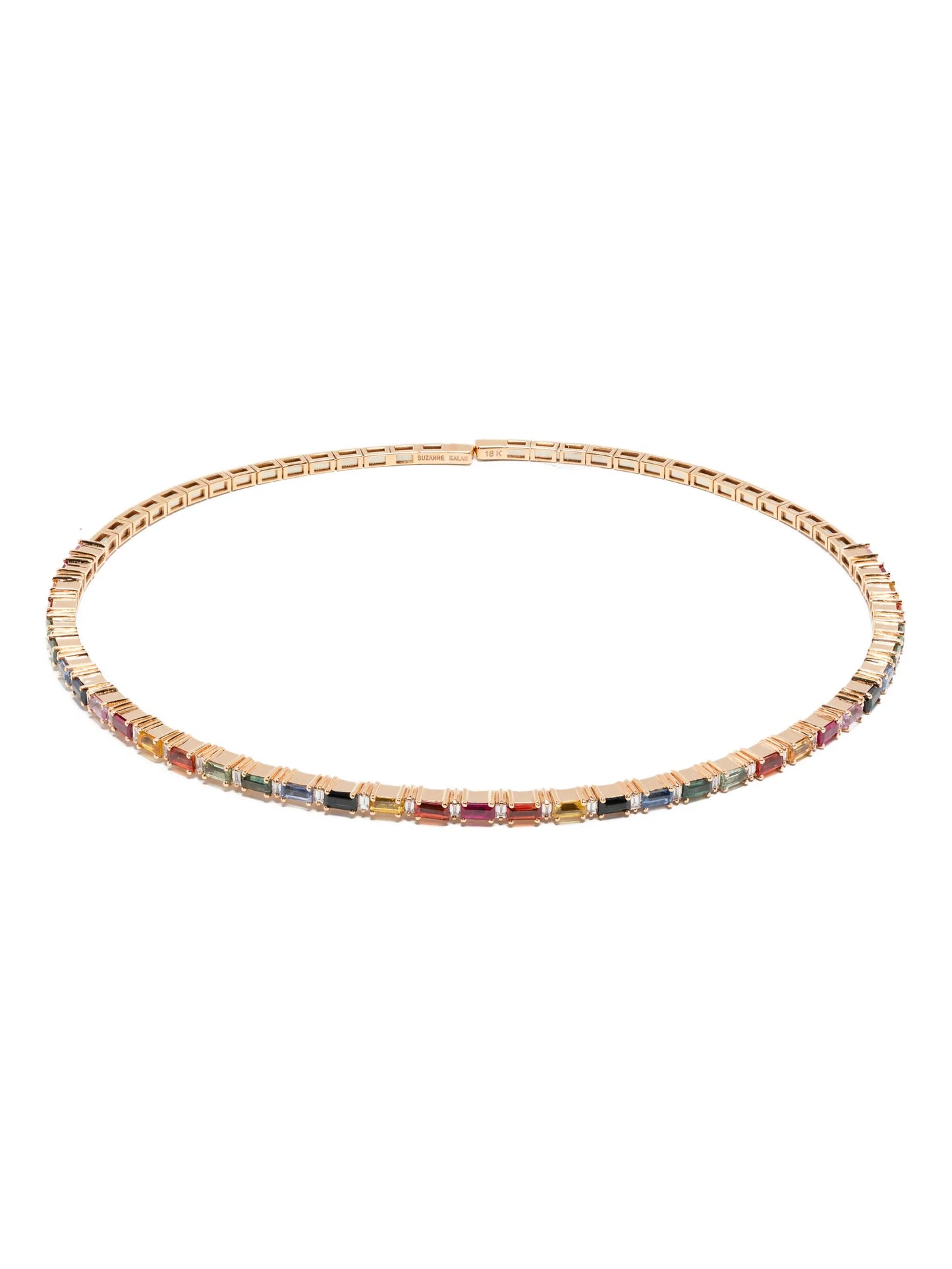 18CT rose gold rainbow sapphire choker