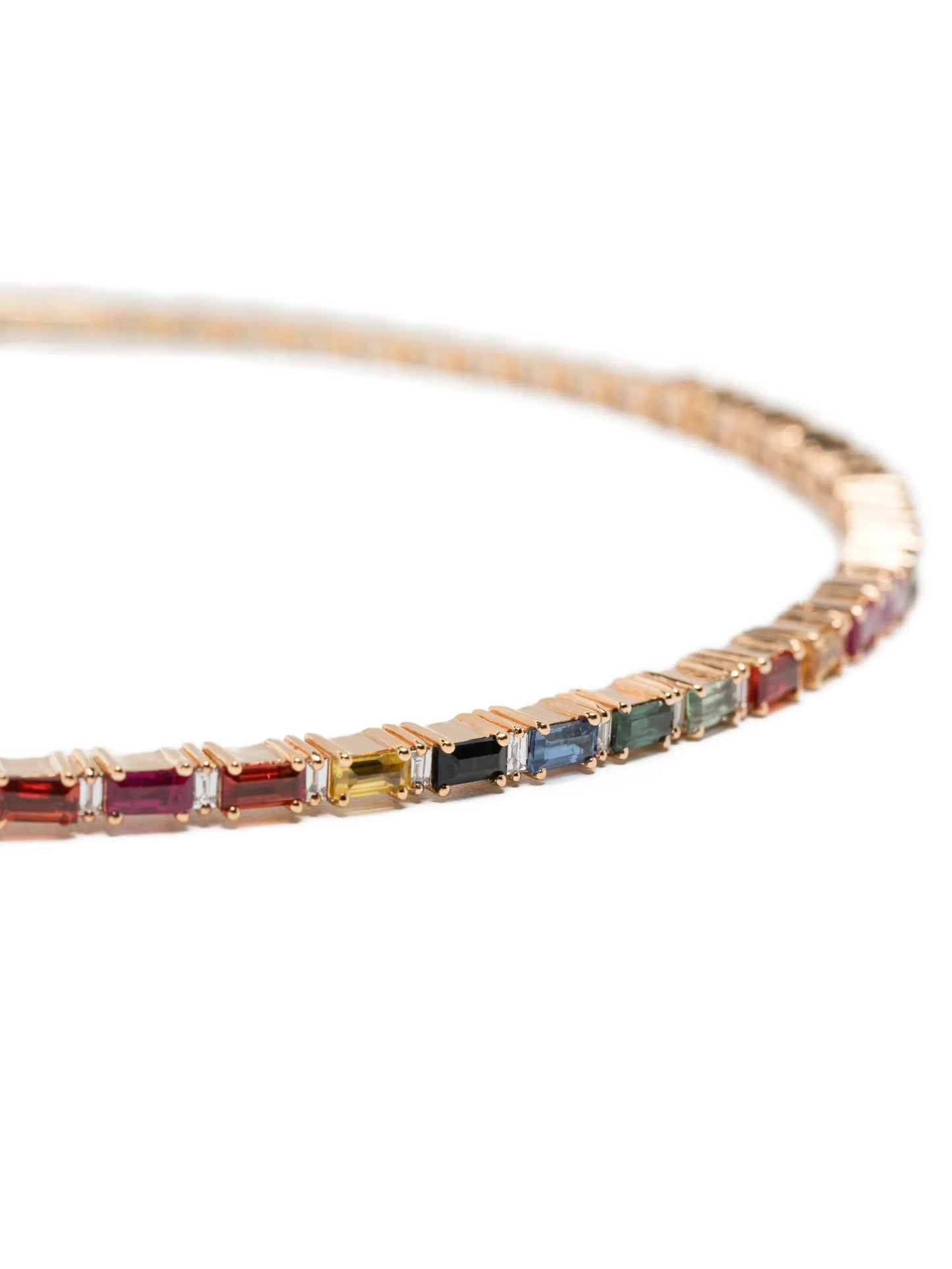 18CT rose gold rainbow sapphire choker