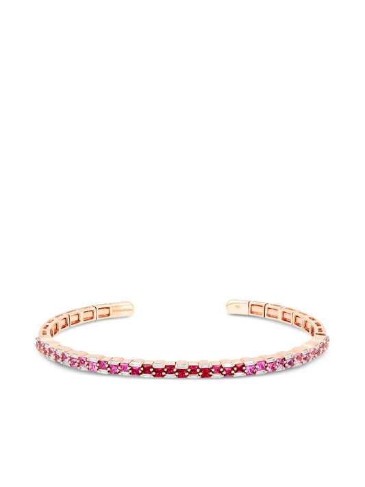 18CT rose gold multi-stone bangle
