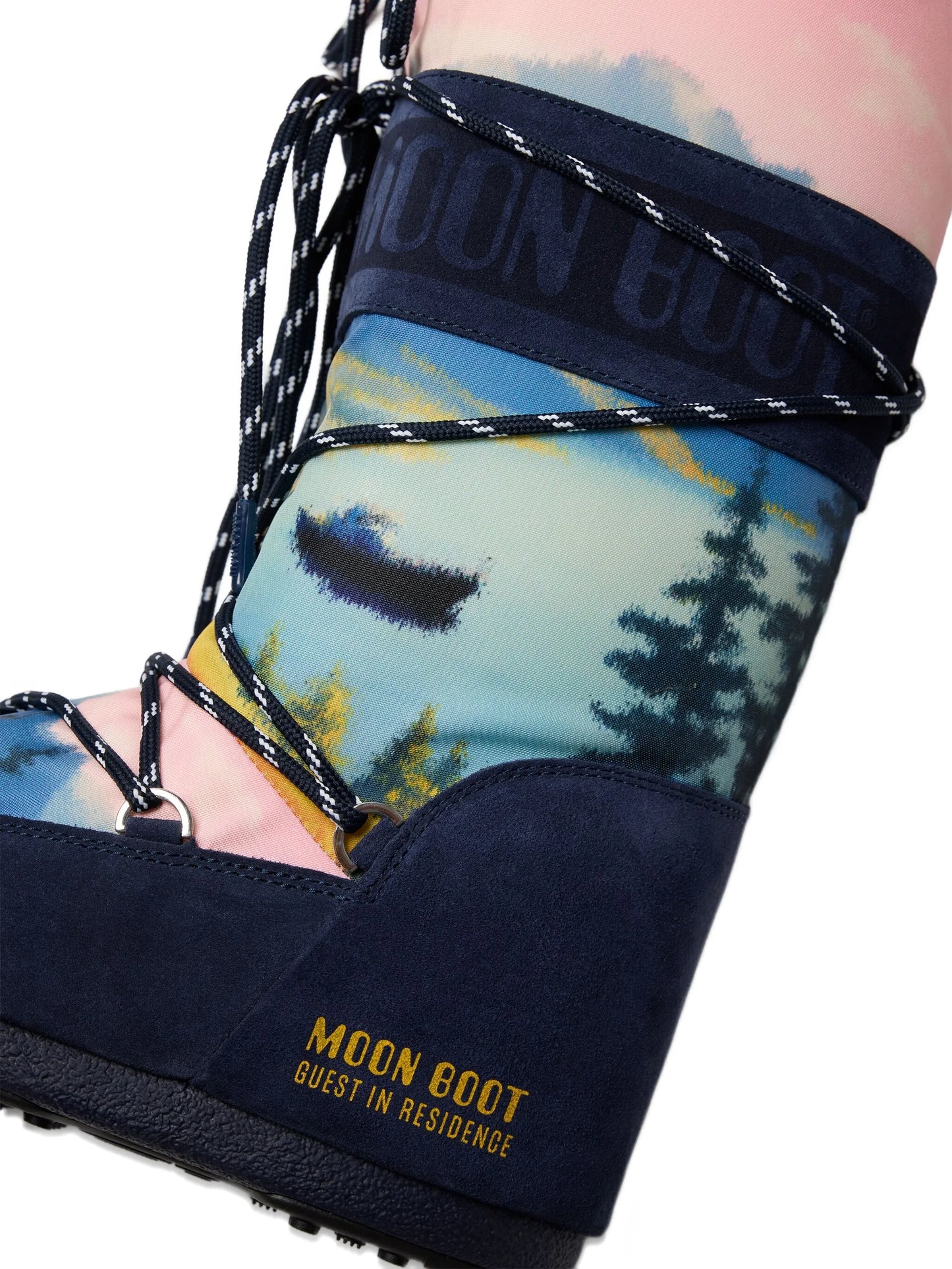 Icon Dragon landscape-print lace-up boots