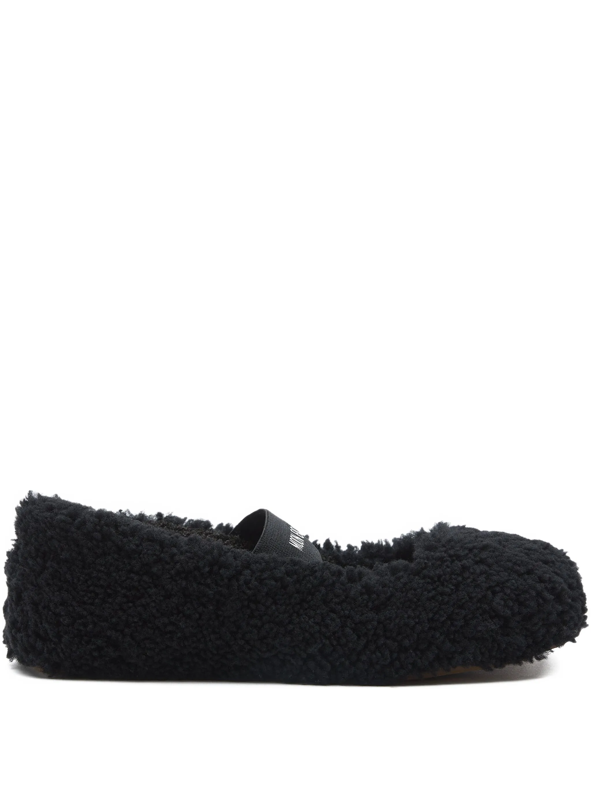 shearling logo-strap ballet flats