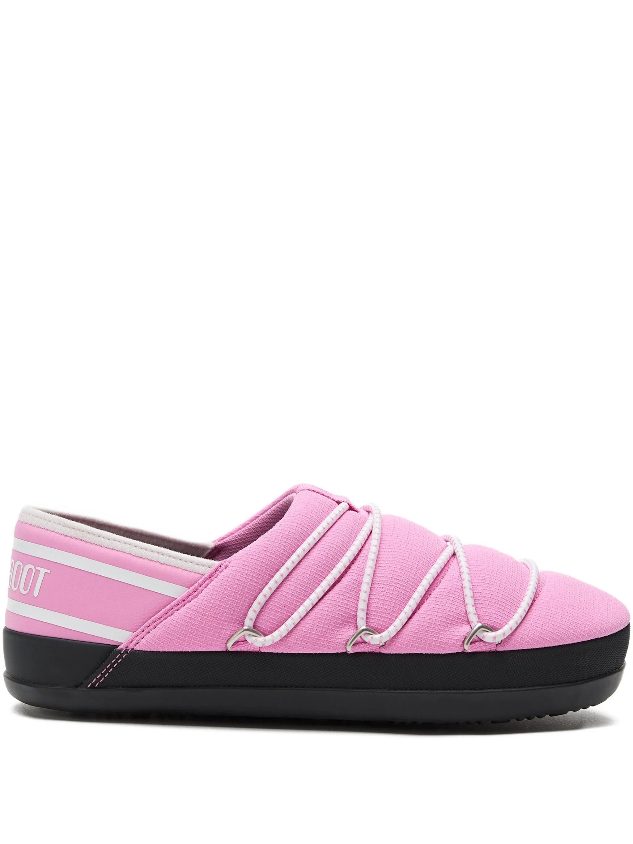 slip-on lace-up slippers
